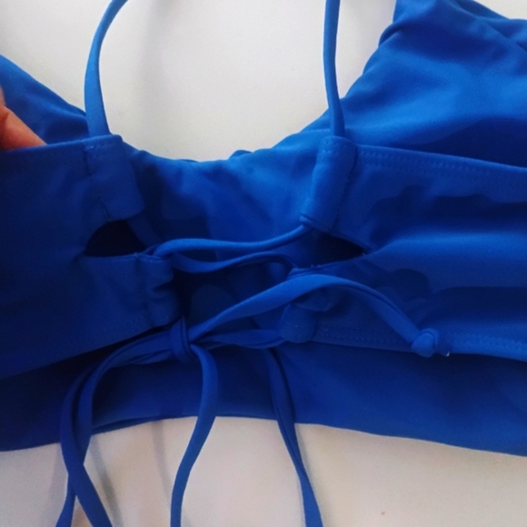 ZAFUL Ruffle Women Scoop Neck Swimsuits Lace Up Bikini Top Only. Size 8-10 - Picture 7 of 14